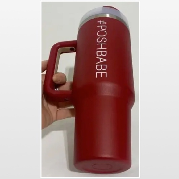 New Tumbler POSHBABE Red White Large 40oz Travel Mug Thermos Cup - Picture 6 of 16